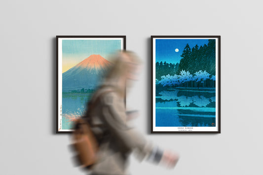 set of 2 - Kawase Hasui ,Japanese Art, A3, Made in Japan,Woodblock Print, Ukiyo-e, Shipping free